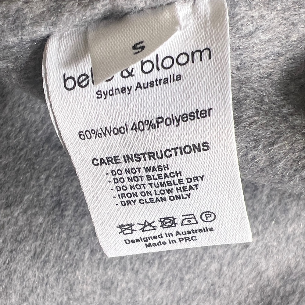 Belle & Bloom Gray Trench Coat wool blend size S - Picture 4 of 15